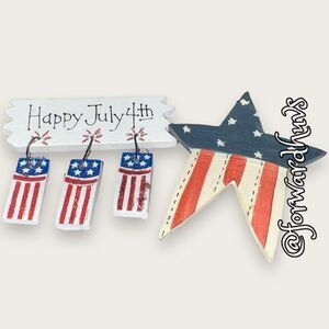 Bundle 3 for $15 American Flag Brooch and Star-Shaped Brooches